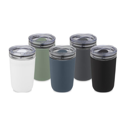 Bello 420 ml Glass Tumbler with Recycled Plastic Outer Wall, travel mug, coffee mug, tumbler