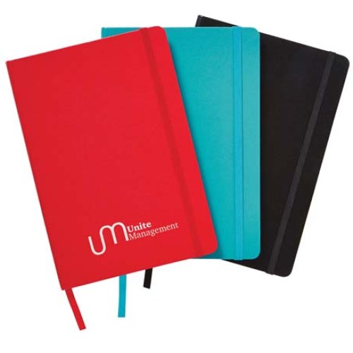 A5 Hardbacked Notebook, Black, Blue, Green, Red